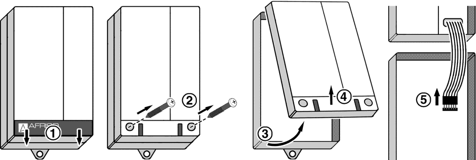 3 Zamontować dolną część obudowy poprzez przełożenie drugiej śruby przez otwór wystającego skrzydełka obudowy i