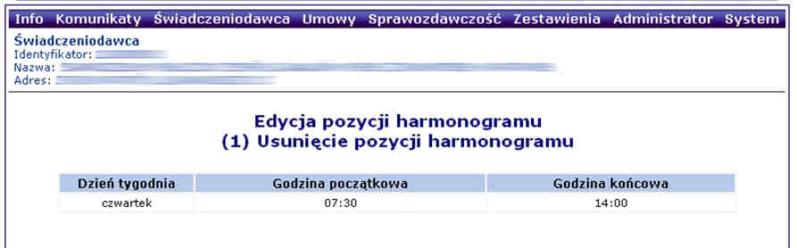 W kolejnym kroku sprawdzamy czy usuwamy prawidłową pozycję.