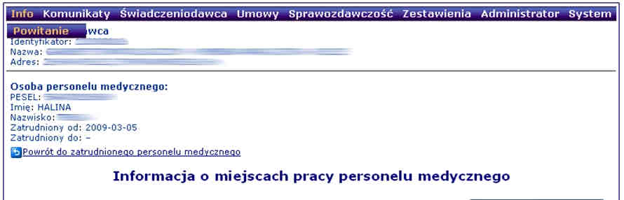 Aby dodać miejsce pracy należy posłużyć się opcją miejscapracy.