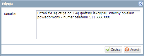 W drzewie danych kliknąć pozycję kartoteki wybranego ucznia, a następnie zakładkę Dodatkowe informacje.