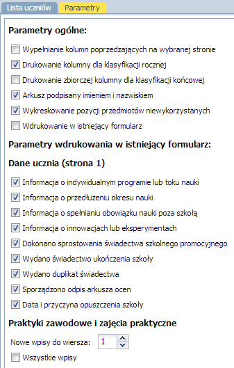 Korzystanie z dziennika oddziału Na zakładce Lista uczniów wypełnić puste pola w filtrach. Zaznaczyć przy nazwisku wybranych uczniów. Kliknąć przycisk Drukuj. 7.