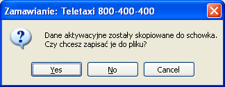 Po wpisaniu wszystkich danych i zaznaczeniu odpowiednich wyborów należy wcisnąć klawisz Wygeneruj dane aktywacyjne.