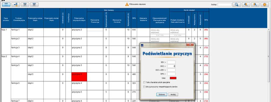 Analogicznie do RPN, możemy ustalić wartość S, O, D Np.