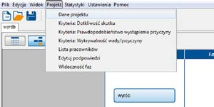 3. Dane projektu Po wyborze rodzaju analizy, można przystąpić do określenia Danych projektu.