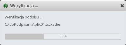 Rysunek 52: Zakładka Weryfikowanie Lista elementów do weryfikacji Rozpocznie się proces weryfikacji podpisu.