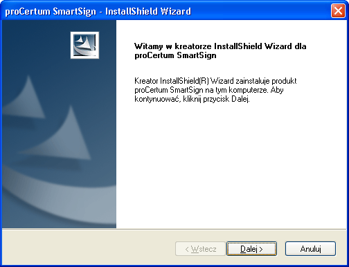 3. Instalacja aplikacji Aby rozpocząć pracę z aplikacją procertum SmartSign należy ją poprawnie zainstalować w systemie. W tym celu należy dwukrotnie nacisnąć ikonę pliku procertum SmartSignSetup.