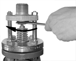 The pressure at the valve output may exceed the pressure at the valve input only isignifi-cantly. Der Druck am Ventilausgang darf den Druck am Ventileingang nur geringfügig überschreiten.
