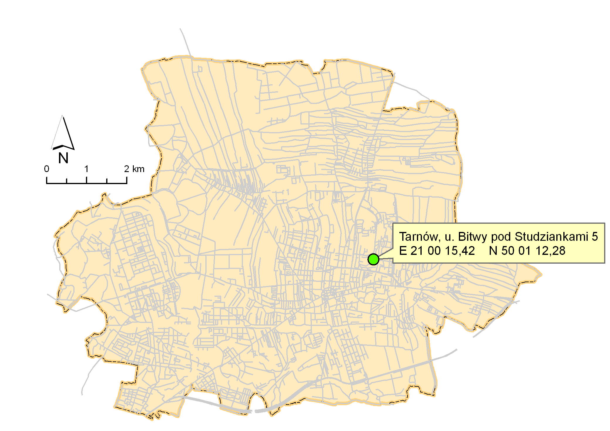 Informacja o stanie środowiska w 2010 roku 5 Tarnów Mapa.