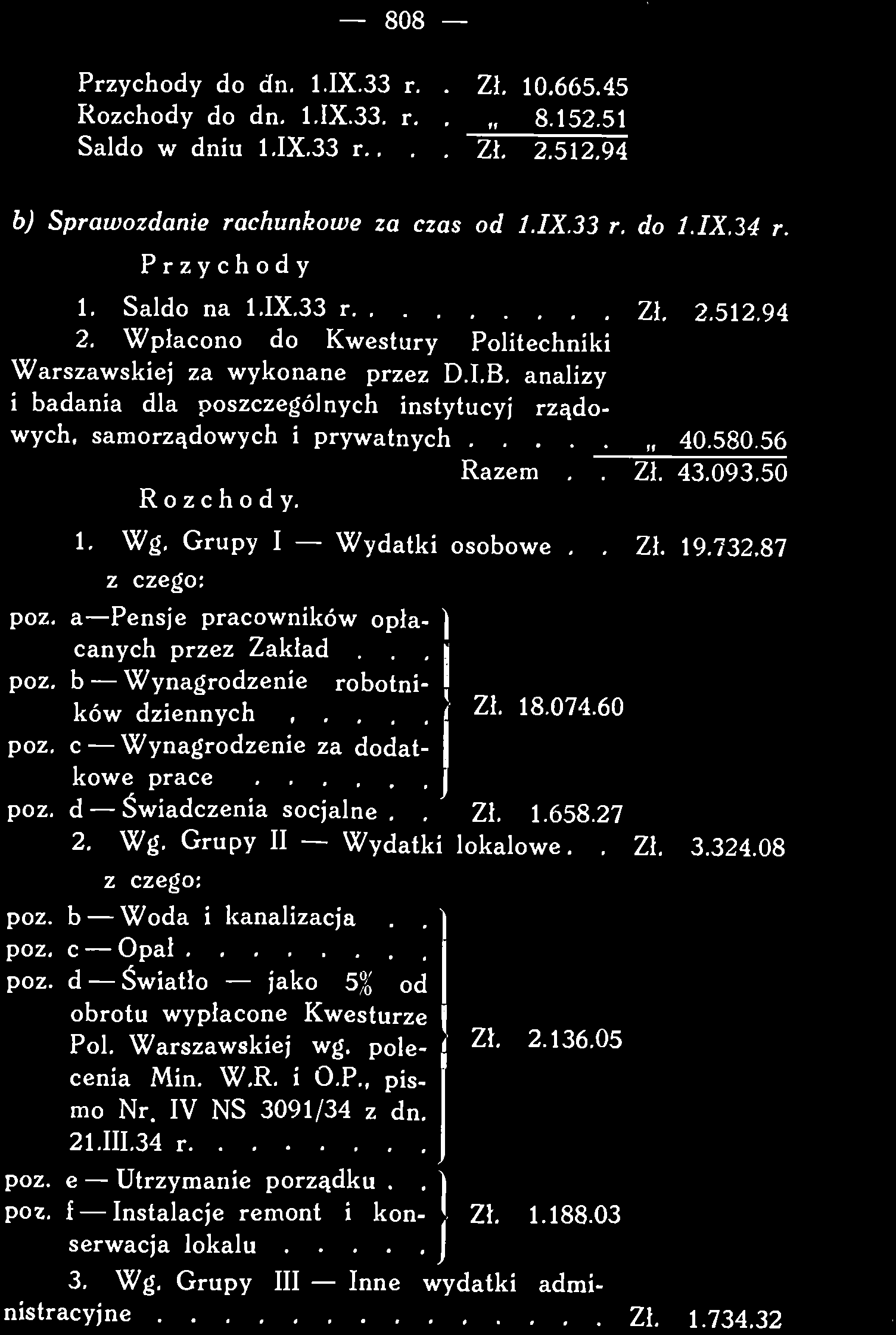 , c Opał d Światło jako 5% od obrotu wypłacone Kwesturze ^ Pol. Warszawskiej wg.
