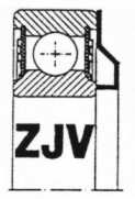 TYP ZAV pierścienie tego typu stosuje się dla łoŝysk zamkniętych Z lub RS, pracujących w trudnych warunkach, przy duŝym zapyleniu oraz w przypadku