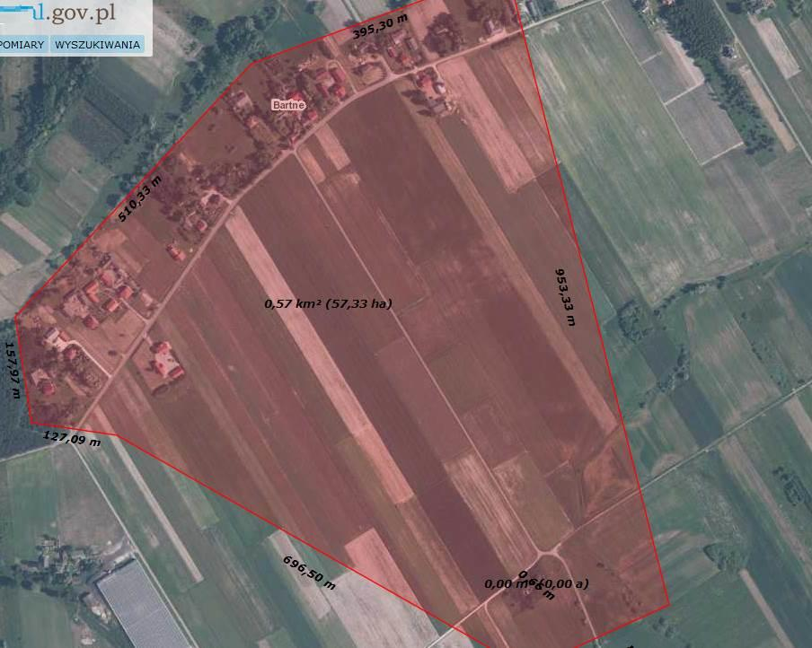 Obszar rewitalizacji nr 2 fragment sołectwa Przeczów Liczba osób zamieszkałych na