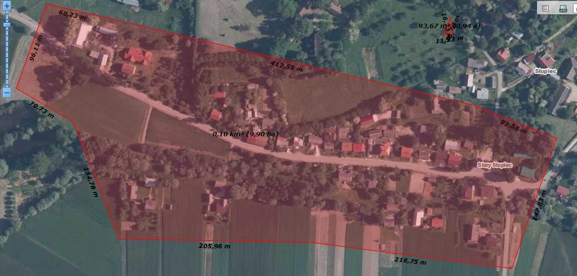 Obszar rewitalizacji nr 4 fragment sołectwa Słupiec Liczba osób zamieszkałych na obszarze