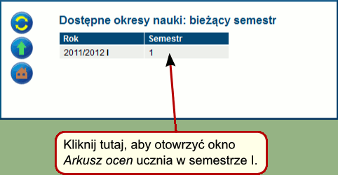 2. Jeśli zostaniesz przeniesiony do okna Dostępne okresy nauki, kliknij na wybrany semestr (rys. 2.