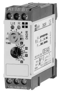 Typ przekaÿnika Wymiary Rodzaj funkcji Wybór funkcji D6DE 64 x 22,5 x 70 mm E D6DR 64 x 22,5 x 70 mm R ❷ Zakresy czasowe Napiêcie zasilania Roboczy zakres napiêcia zasilania Zakres czêstotliwoœci