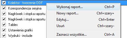 1. Przygotowanie symfonii ( tworzenie plików DDF) Do utworzenia plików DDF należy skorzystad z raportu dostarczonego razem z aplikacją.