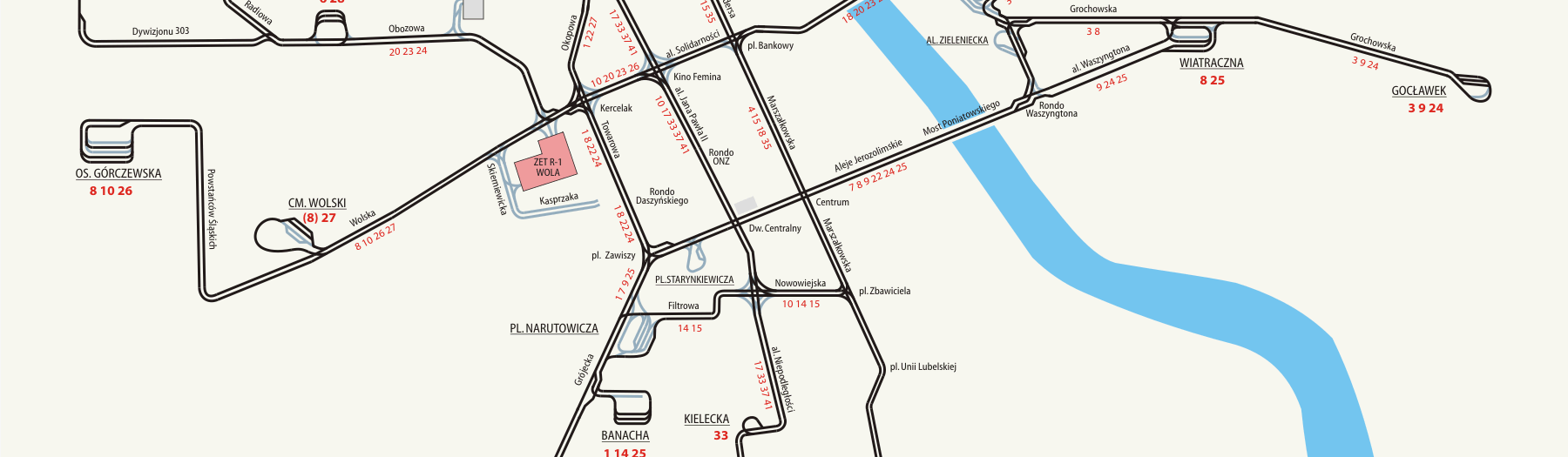 kolejowe o znaczeniu państwowym i regionalnym, tworzące