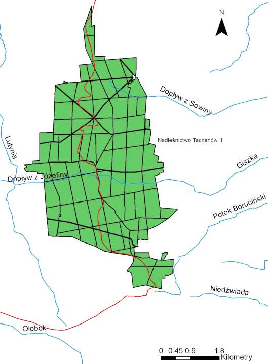 Położenie Uroczyska Taczanów na