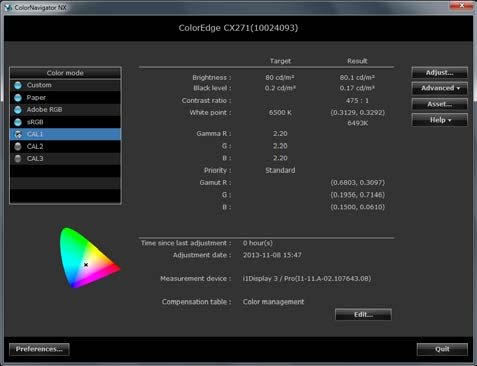 Kalibracja monitora do innego profilu Jeśli chcesz zarządzać kolorami pomiędzy monitorami, ColorNavigator pozwoli ci uruchomić profil innego monitora ColorEdge i skalibrować według niego Twój własny