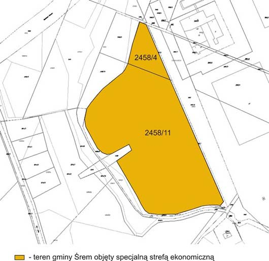 Śremski Park Inwestycyjny Obszar Zachodni II Podstrefa Śrem WSSE atrakcyjna oferta nieruchomości o powierzchni 5,0111 ha. Teren stanowi II Podstrefę Śrem Wałbrzyskiej Specjalnej Strefy Ekonomicznej.