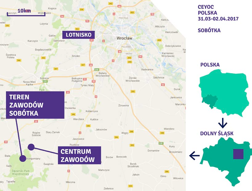 CENTRUM ZAWODÓW: Gimnazjum Gminne w Sobótce, ul. Świdnicka 20a, Sobótka, Polska GPS: N50.899488, E16.