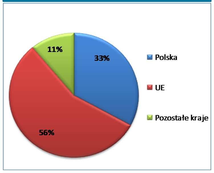 Przychody wg kierunków sprzedaży w tys. PLN Grupa Zetkama Dane w tys. zł Sprzedaż wg kierunków sprzedaży 3 kwartały 2013 3 kwartały 2012 Dynamika Polska 74.239 78.069-4,9% Unia Europejska 127.897 116.