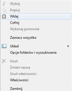 element zostanie w tym momencie skopiowany do schowka Schowek - część pamięci komputera (specjalnie wydzielona), zarezerwowana w systemach operacyjnych na