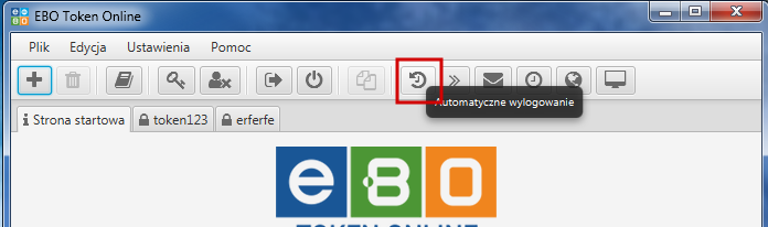 1 Automatyczne wylogowanie Po wejściu w Ustawienia» Automatyczne wylogowanie lub za pomocą ikonki, możemy ustawić czas automatycznego wylogowania.