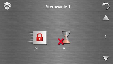 SATEL INT-TSG 7 1.2.6 Ekran Sterowanie Ekran Sterowanie jest wyświetlany po dotknięciu ikony na ekranie głównym, jeśli makropolecenia są przypisane do co najmniej dwóch grup makropoleceń.