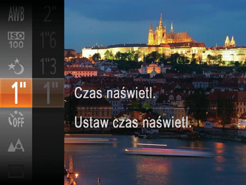 Fotografowanie z długimi czasami ekspozycji (Długie czasy) Ustawienie dla czasu otwarcia migawki wartości z zakresu sekund pozwala wykonywać zdjęcia z długimi czasami ekspozycji.