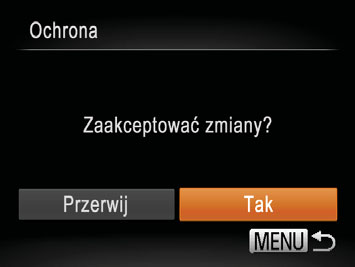 Chronione zdjęcia na karcie pamięci zostaną usunięte w przypadku jej sformatowania (=, ). Chronionych zdjęć nie można usuwać za pomocą dostępnej w aparacie funkcji kasowania.