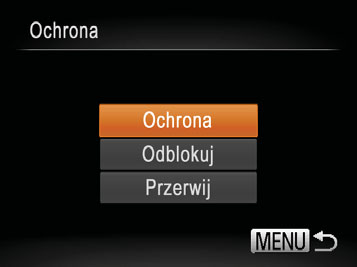 Wykonaj czynności podane w punkcie w podrozdziale Za pomocą menu (= ), aby wybrać opcję [Wybierz], a następnie naciśnij przycisk <m>. Wybierz zdjęcie.