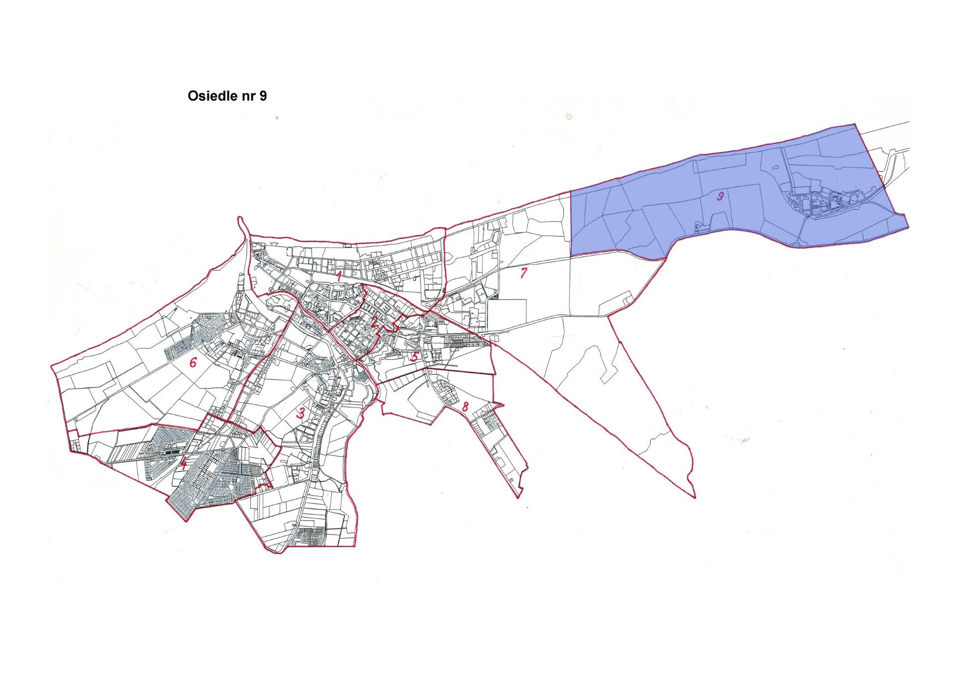 Załącznik do Statutu Osiedla Nr 9 Podczele Plan Osiedla Nr 9