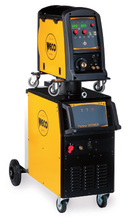 Pioneer 320 MSR Synergic MIG/MAG Inverter, 5-15kg Spool 3x400Vac Pioneer 320 MSR jest mocnym 3 - fazowym synergicznym inwertorem z osobnym podajnikiem drutu.