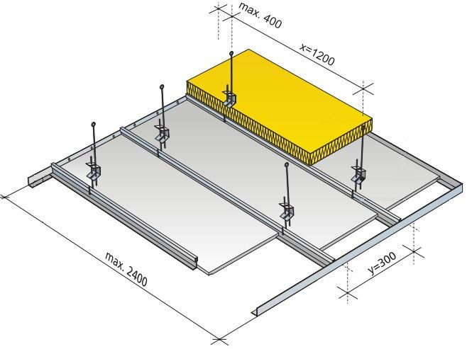 1. Maksymalny rozstaw wieszaków, jaki może być zastosowany w ruszcie sufitów na konstrukcji krzyżowej dwupoziomowej wynosi: a) 120 x 120 cm. b) 50 x100 cm. c) 90 x 100 cm.