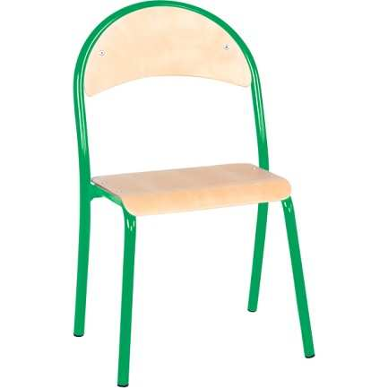 7. Krzesło w rozmiarze 2 szt. 3 Krzesło na stelażu metalowym z siedziskiem i oparciem ze sklejki bukowej - Siedzisko wyprofilowane tak, aby eliminować ucisk pod kolanami w trakcie siedzenia.