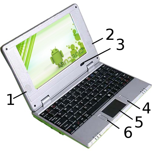 OPIS URZĄDZENIA - NETBOOK 2. OPIS URZĄDZENIA - NETBOOK 1, 2. Wbudowane głośniki 3.