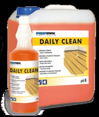 DAILY CLEAN DREWNO I PANELE zawiera naturalne woski zapewnia efekt hydrofobowości nie zostawia smug pozostawia przyjemny zapach skórki pomarańczy DAILY CLEAN DREWNO I PANELE to środek do mycia i