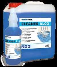 CLEANER ALCO UNIWERSALNY ŚRODEK CZYSZCZĄCY NA BAZIE ALKOHOLU nie nawarstwia się nie zostawia smug doskonale czyści powierzchnie podłogowe i ponadpodłogowe CLEANER ALCO to bardzo skuteczny alkoholowy