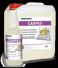 CARPEX ŚRODEK DO CZYSZCZENIA EKSTRAKCYJNEGO nie zawiera rozjaśniaczy optycznych ani wybielaczy skutecznie usuwa brud, kurz oraz plamy pozostawia przyjemny zapach CARPEX jest nisko pieniącym się