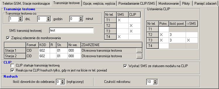 16 MICRA SATEL Sterowanie Możliwe jest sterowanie modułem przy pomocy wiadomości SMS. Polecenia sterujące definiuje się w kolejnych zakładkach.