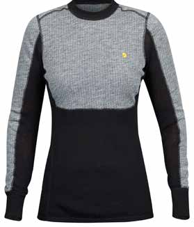 b e r g t a g e n Warstwa podstawowa Bergtagen Woolmesh Sweater (wersja damska i męska) Miękka i ciepła, dopasowana do ciała, techniczna bluza, stworzona została z mieszanki trzech rodzajów wełny