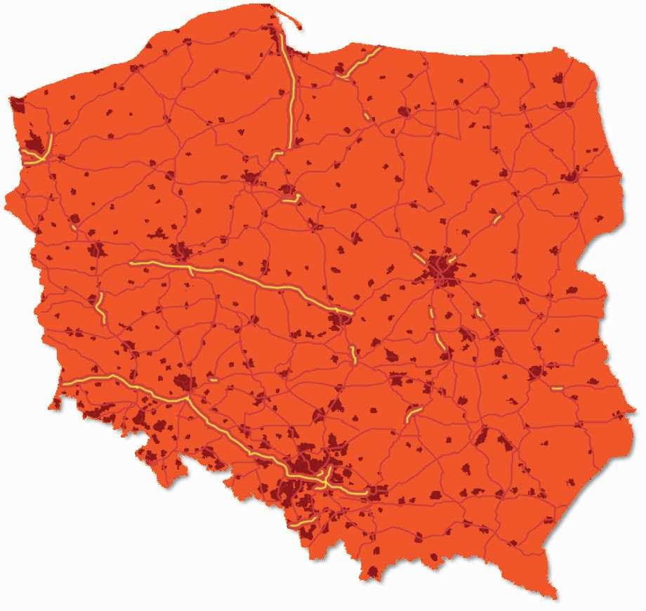 1. MapSet Polska szczegółowa mapa Polski: Dane ogólne: Liczba ludności: 38 189 000 Powierzchnia (km²): 312 685 Stolica: Warszawa - Drogi z pełną