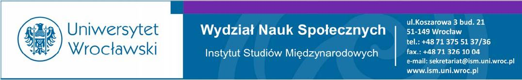 Wykaz przedmiotów i modułów, które umożliwiają studentom powracającym z programów ERASMUS i MOST realizację kierunkowych efektów kształcenia Kierunek: Stosunki międzynarodowe (studia I stopnia)