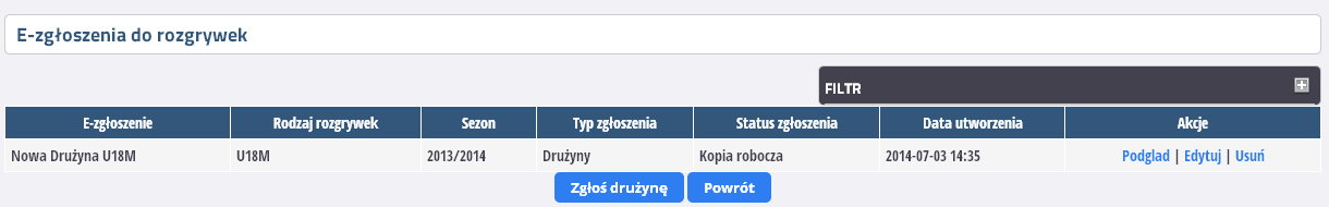 10. W dowolnym momencie wypełniania zgłoszenia możemy dokonać zapisu kopii roboczej (poprzez wybrania polecenie Zapisz kopię roboczą ). 11.