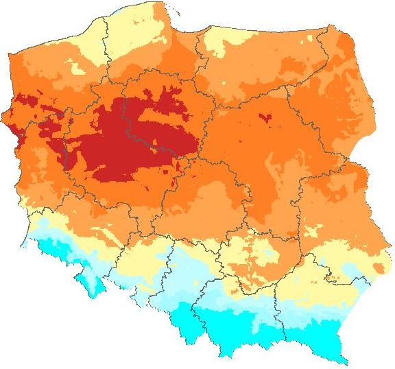 Biorąc pod uwagę czynniki pogodowe oraz zmienność zasobności w wodę UR, można wyodrębnić obszary, na których działania przeciwdziałające i niwelujące negatywne zjawiska pogodowe i klimatyczne mają