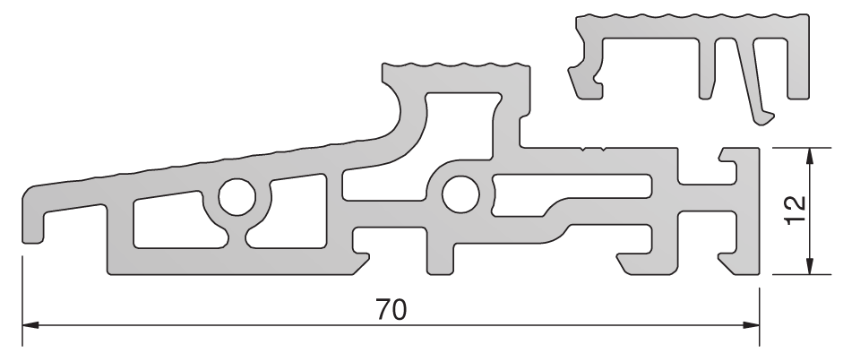 COMBI - technika progowa Perfectline 70 TS57012-FL TS67012 Próg ciepły 70mm