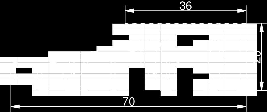 20 Próg ciepły 70mm 70x20x4500, EV1, PCV szary, folia ochronna Numer Profile