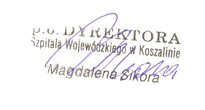Kontakt: Koszalin, 1 lipca 2009 r. Centrala (094) 34 88-400 Sekretariat (094) 34 88 11 Dyrektor (094) 34 88 102 Dział Zamówień Publicznych (094) 34 88 109 Fax (094) 34 88 103 e-mail: sylwia.