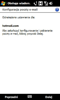 16. Konfiguracja internetowego konta poczty e-mail Skrócony przewodnik 21 Można skonfigurować konto osobistej poczty e-mail, takie jak Gmail lub Yahoo! w urządzeniu. 1.