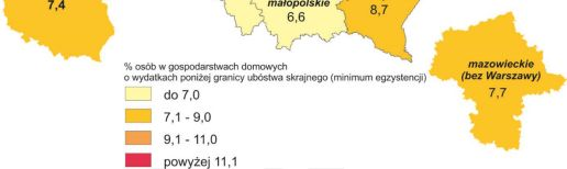 wśród gospodarstw domowych, w skład których wchodziła przynajmniej jedna osoba bezrobotna, stopa ubóstwa skrajnego wynosiła prawie